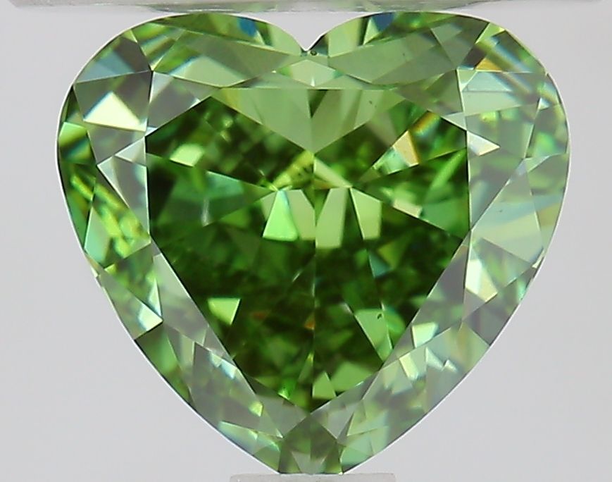 1.01 CT Fancy Vivid Green HEART