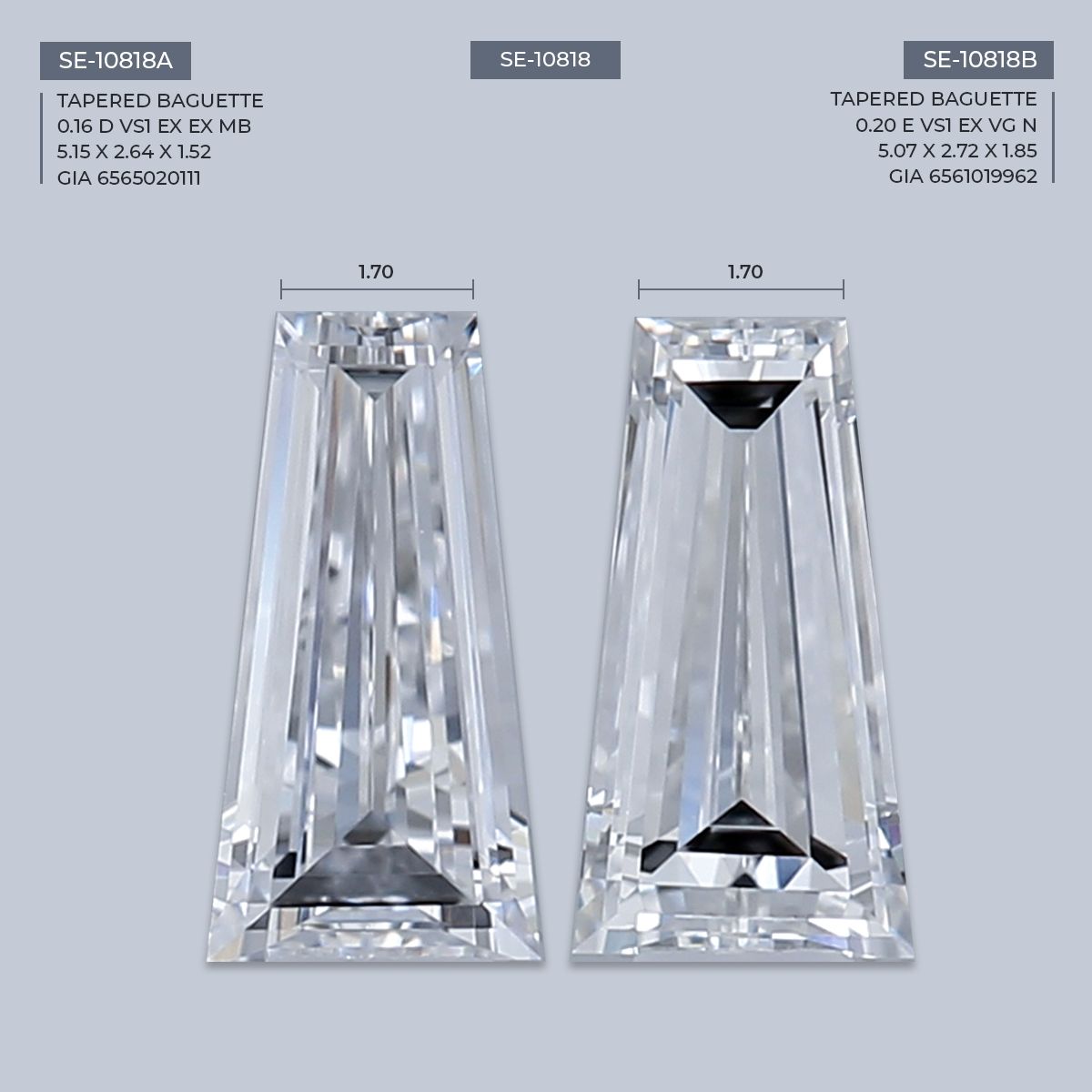 0.16 ct Tapered baguette Diamond
