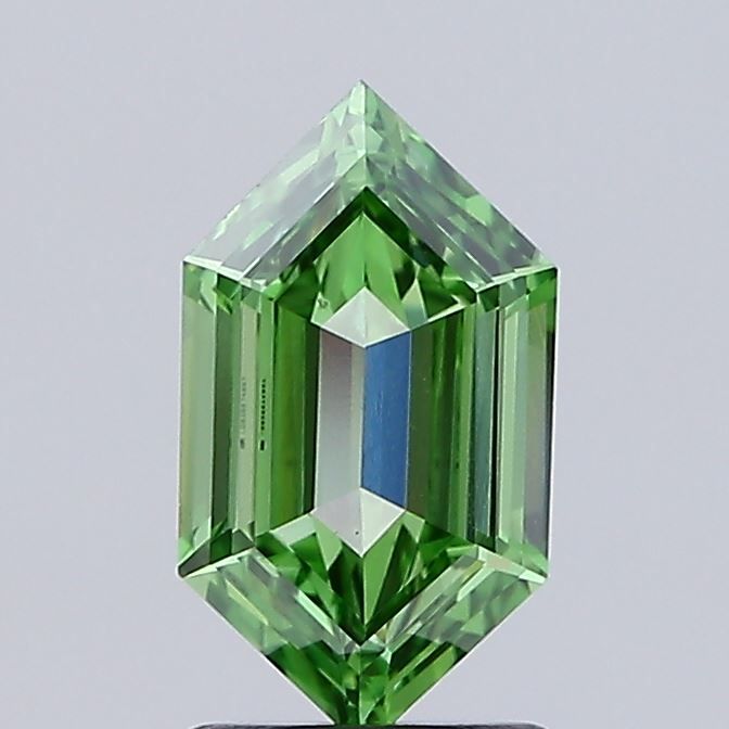 1.32 CT Fancy Vivid Green HEXAGONAL