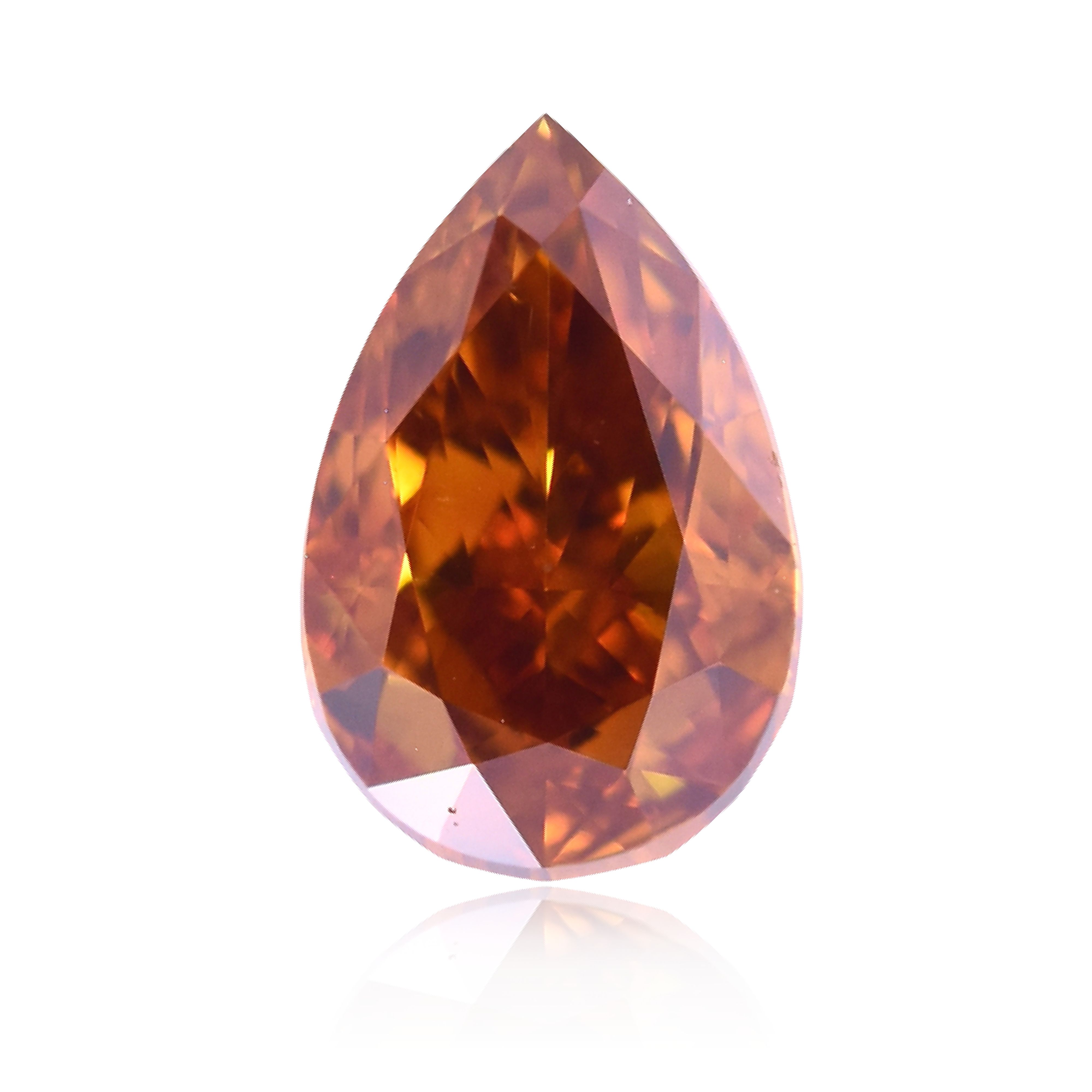 Diament 0.58 ct Fancy Deep Brownish Orange/SI1