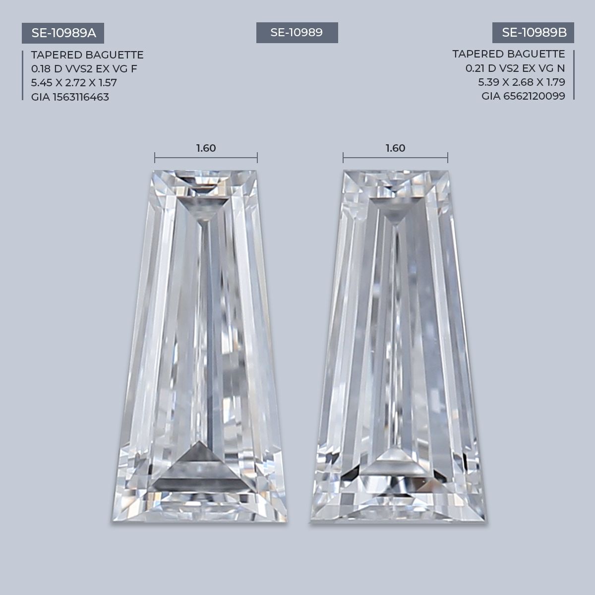 0.18 ct Tapered baguette Diamond