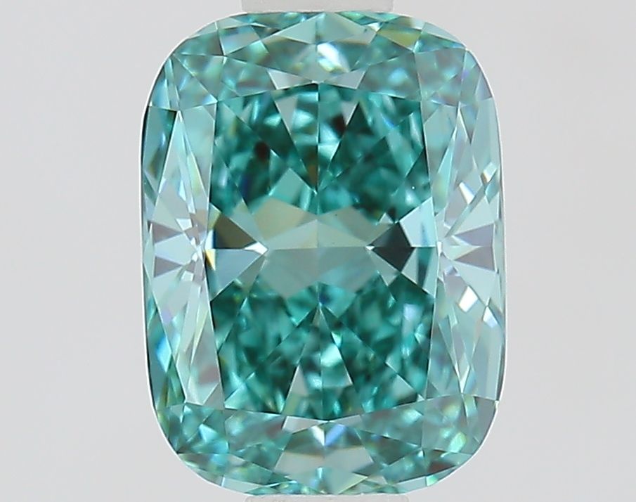 0.93 CT Fancy Vivid Green CUSHION MODIFIED