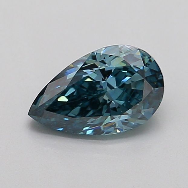 0.8 CT Fancy Vivid Greenish Blue PEAR