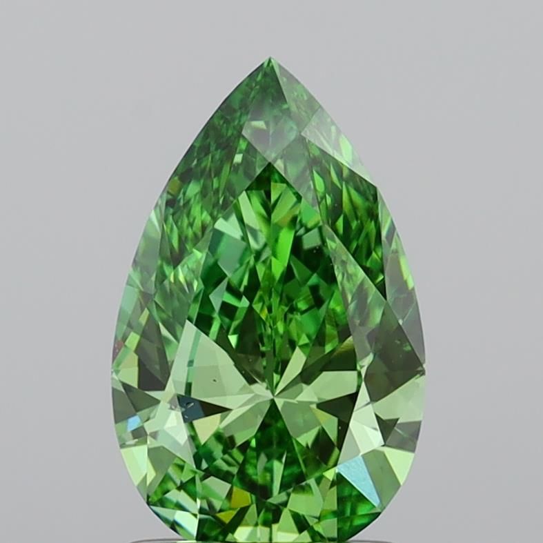 1.5 CT Fancy Vivid Green PEAR