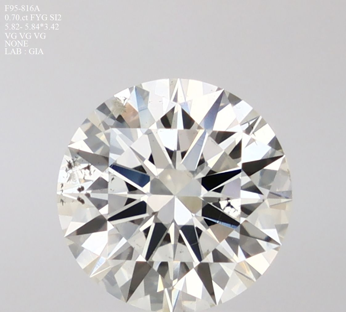 Diament 0.7 ct Faint Yellow Green/SI2
