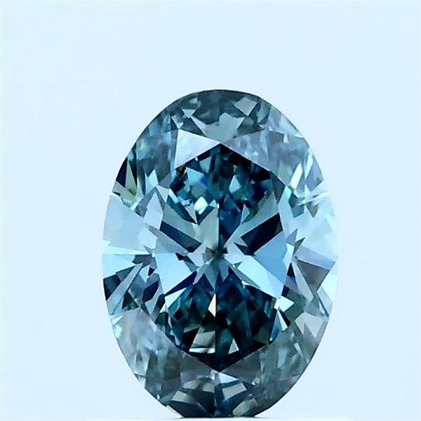 0.61 CT Fancy Vivid Green Blue OVAL