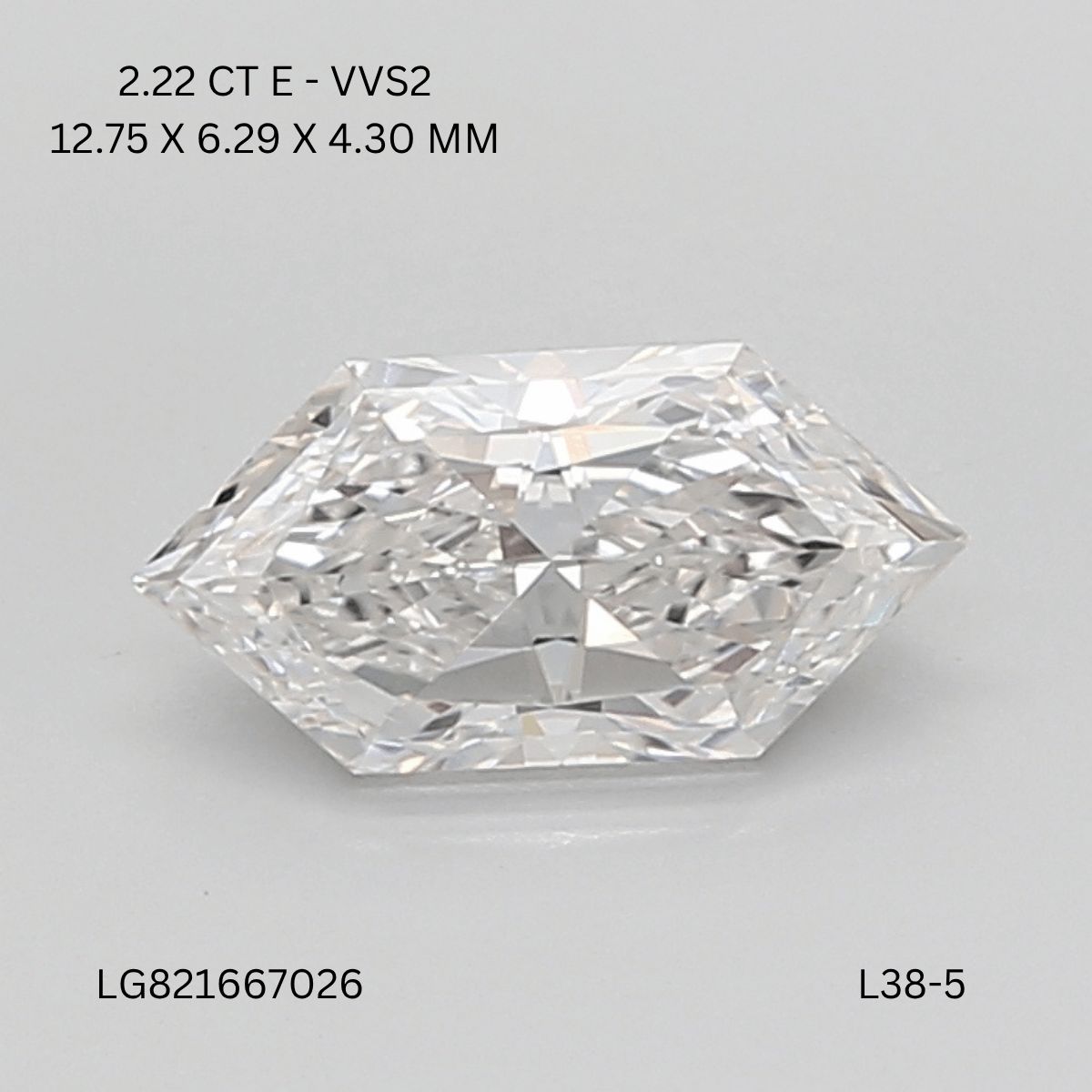 2.22 ct lab-grown Hexagonal Diamond