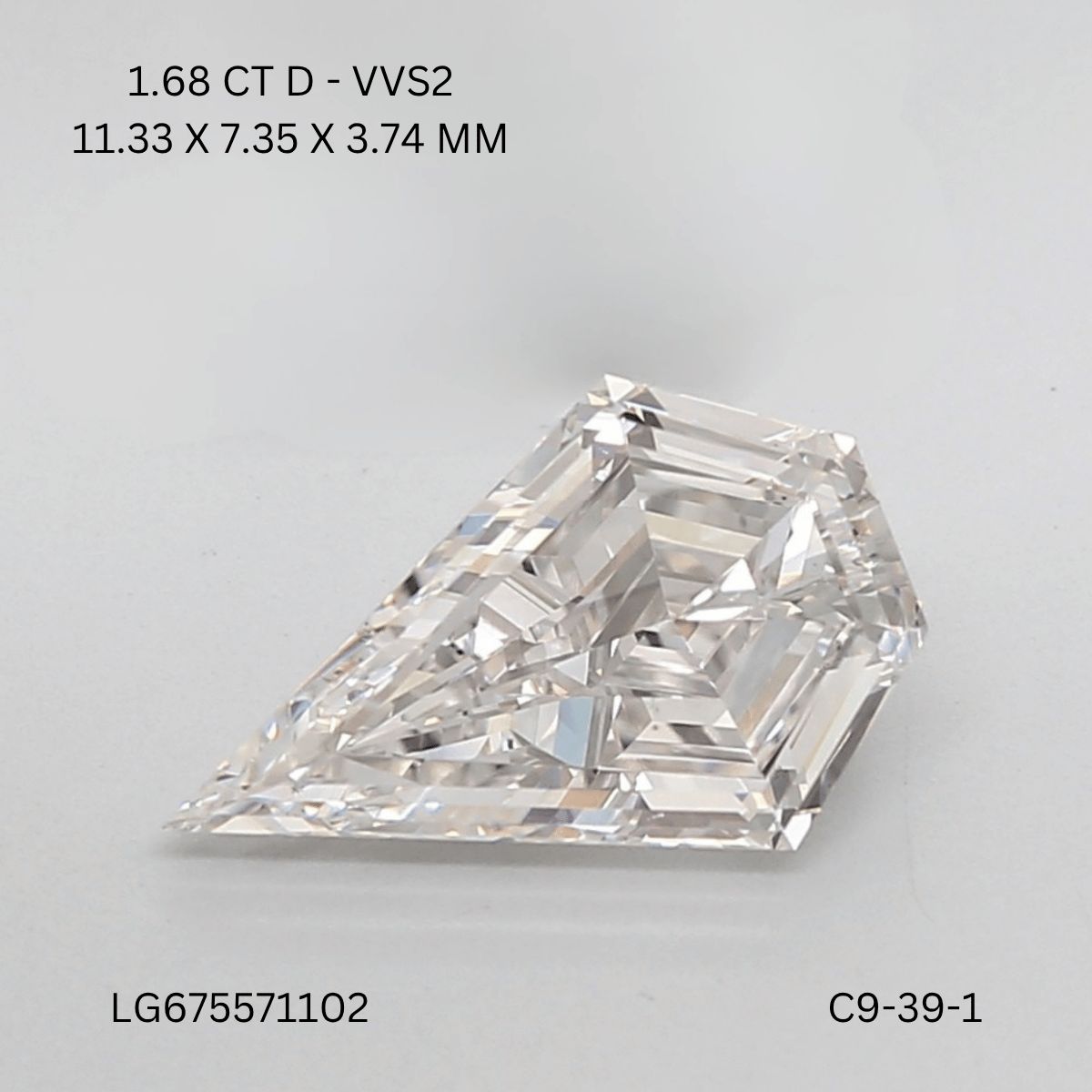 1.68 ct lab-grown Pentagonal Diamond