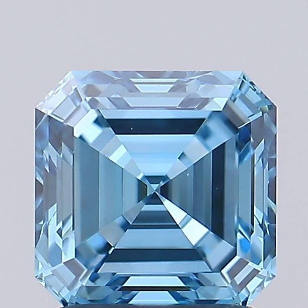 1.54 CT Fancy Vivid Blue ASSCHER