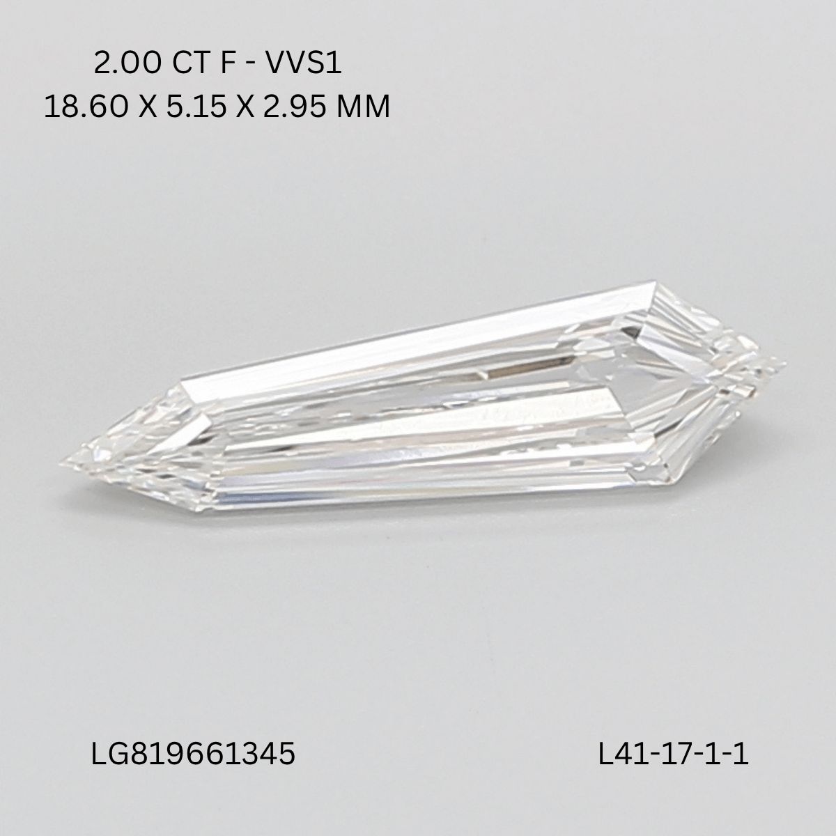 2 ct lab-grown Shield Diamond