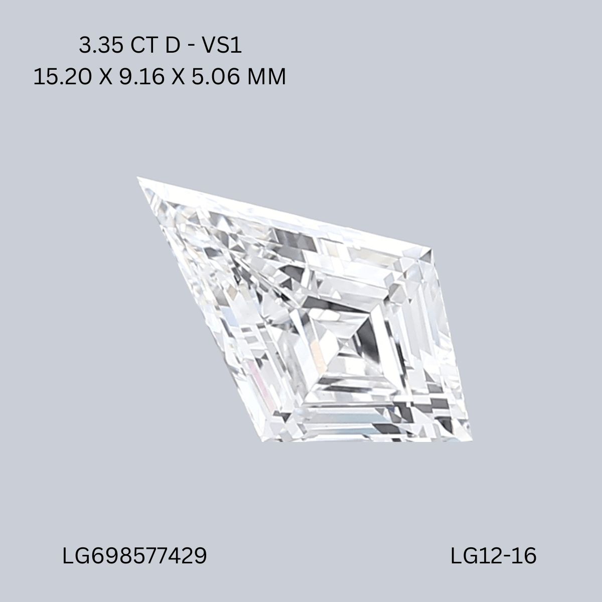 3.35 ct lab-grown Kite Diamond
