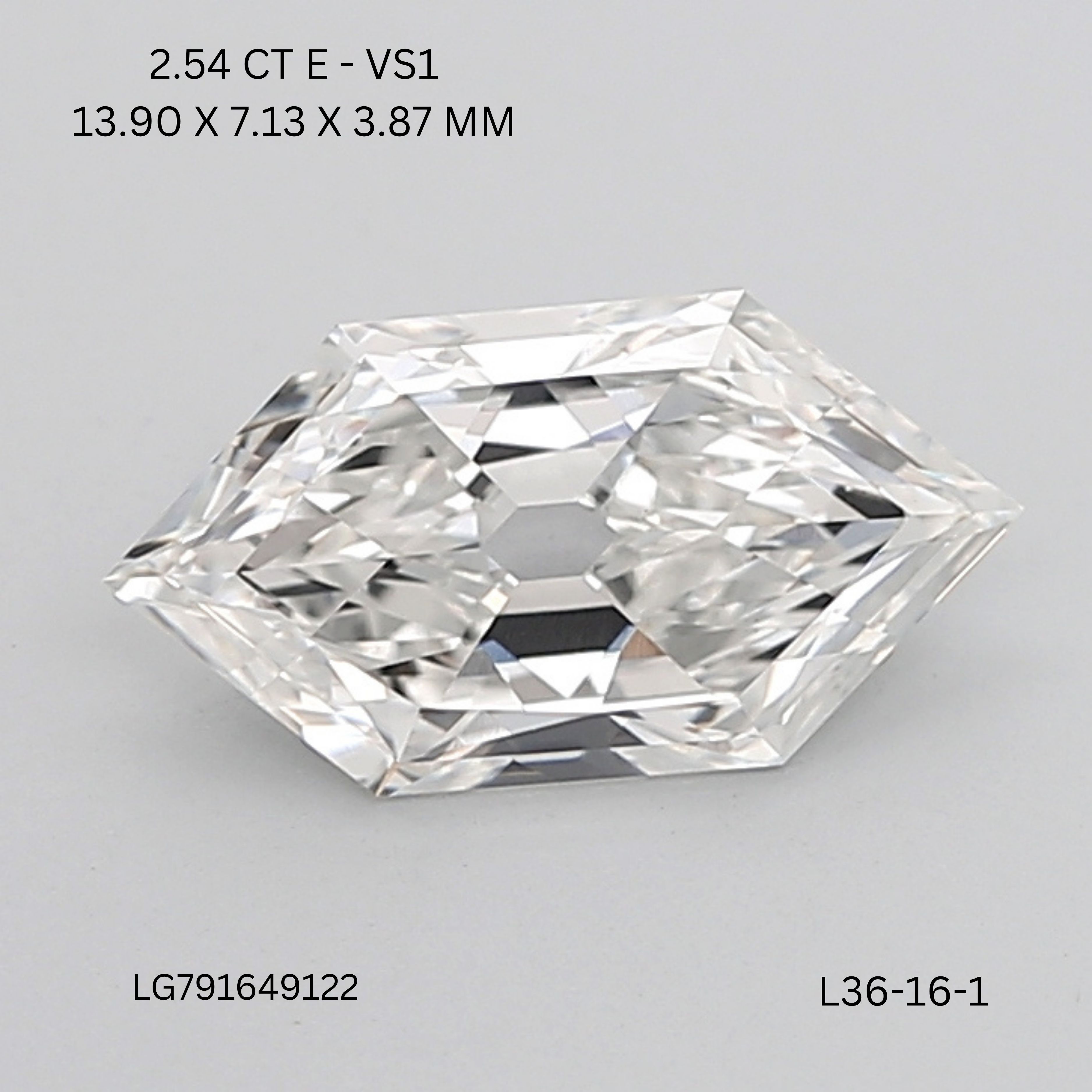 2.54 ct lab-grown Hexagonal Diamond