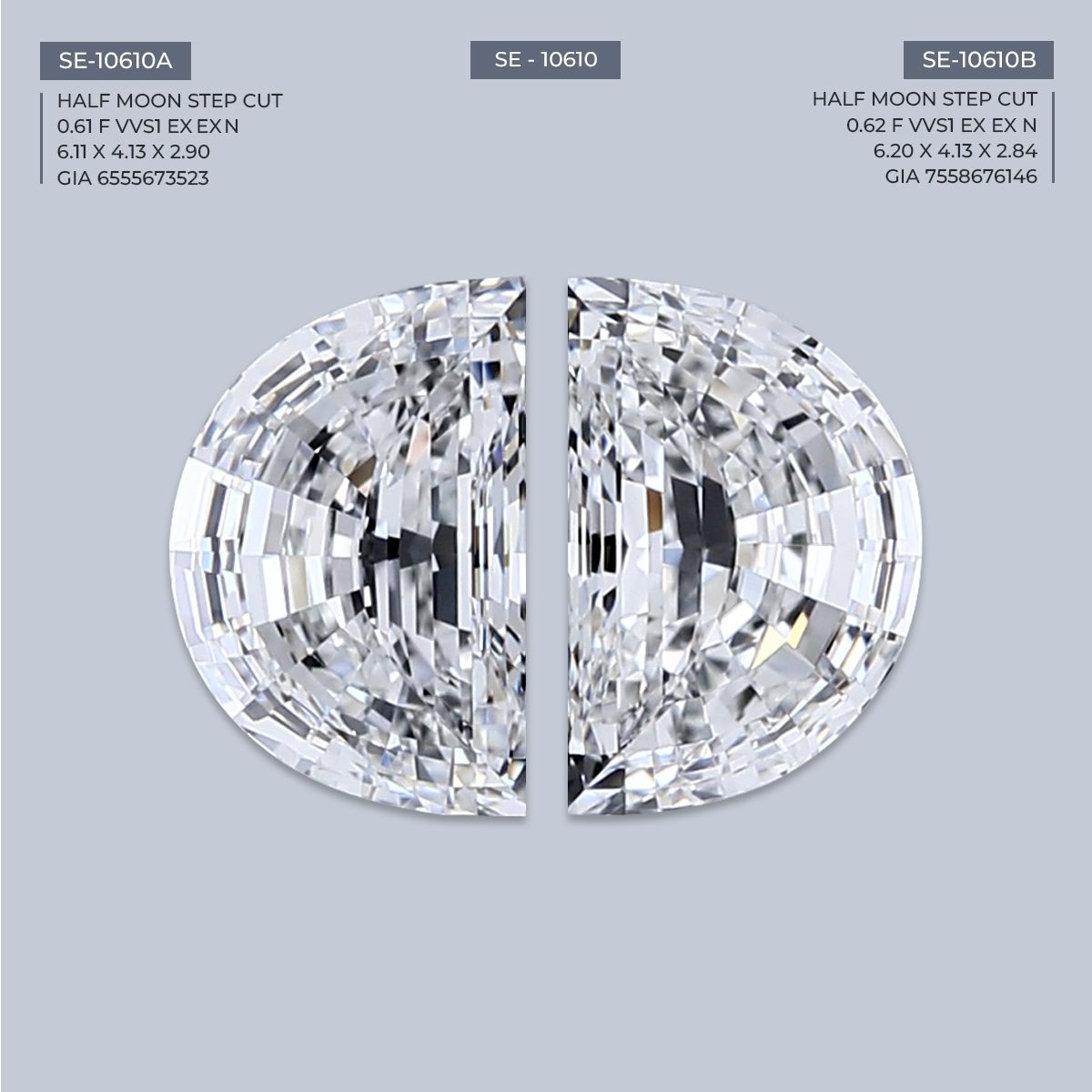 0.62 ct Half moon Diamond