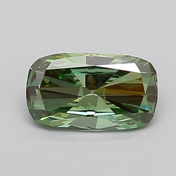 0.48 CT Fancy Vivid Green CUSHION MODIFIED