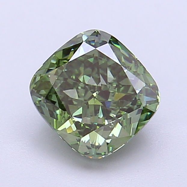 1.53 CT Fancy Vivid Green CUSHION MODIFIED