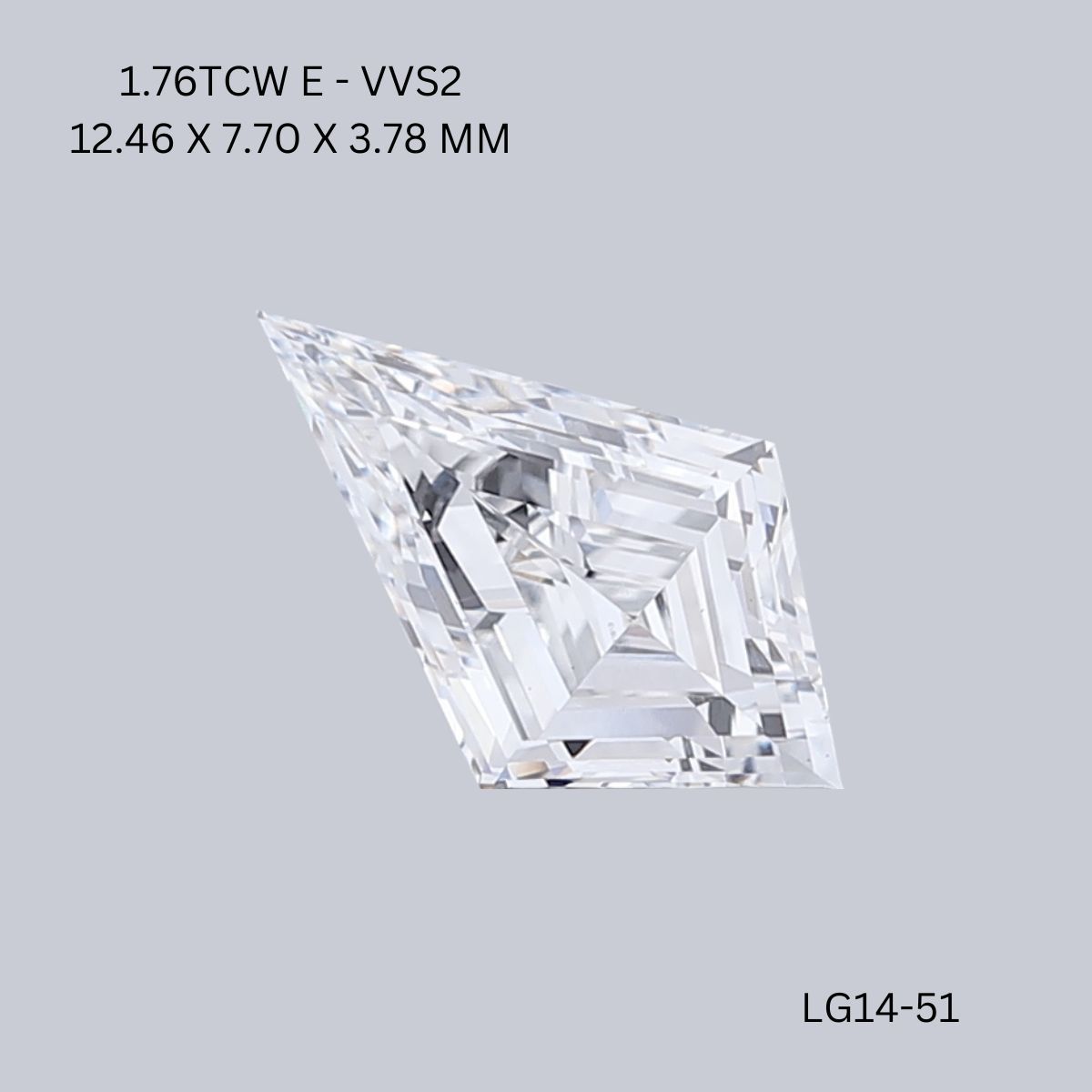 1.76 ct lab-grown Kite Diamond