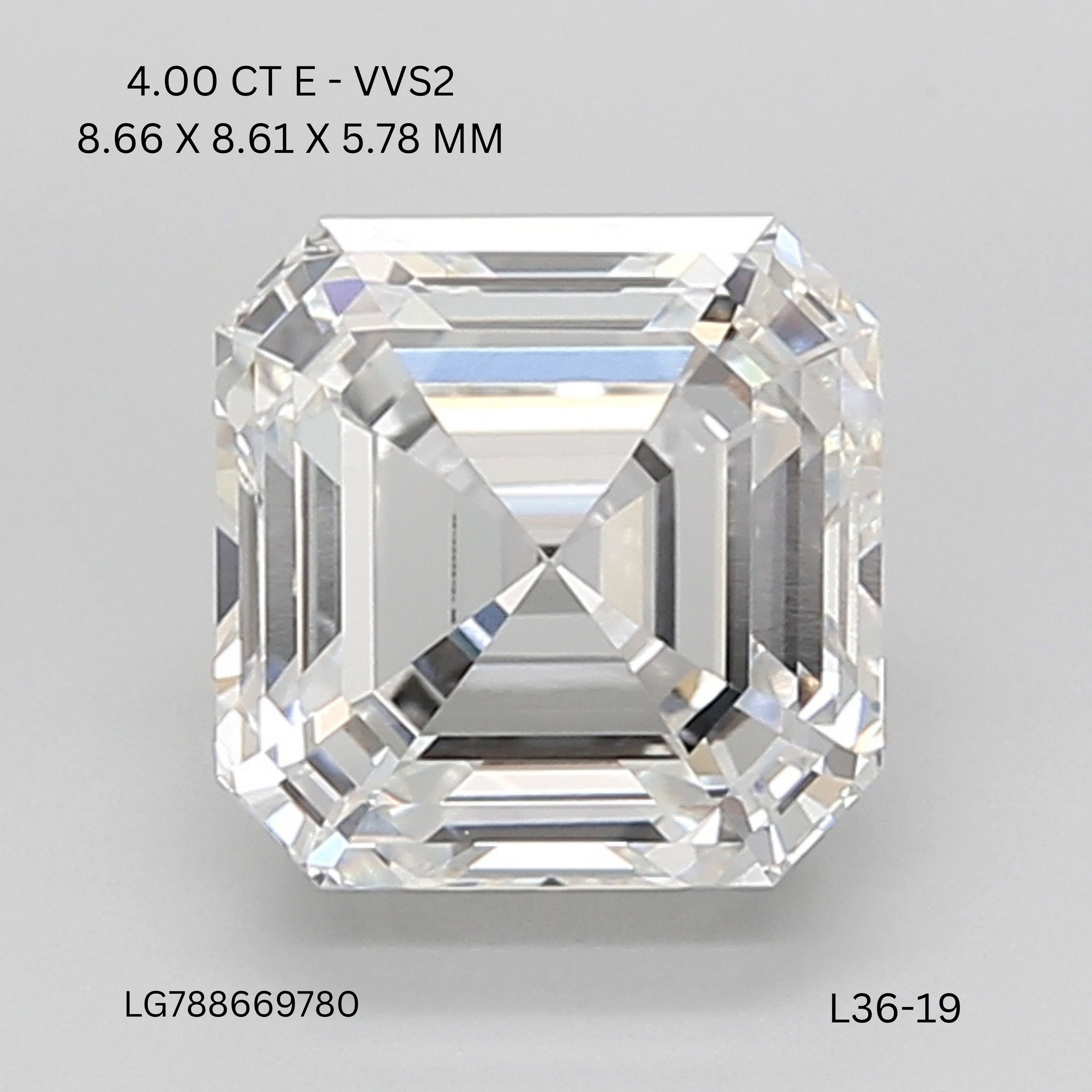 4.00 ct. asscher Lab Grown Diamond front image