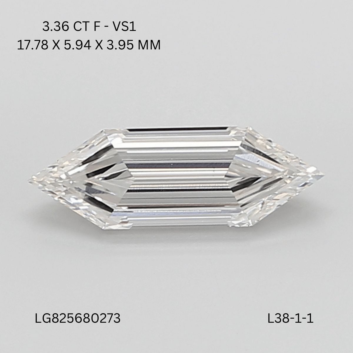 3.36 ct lab-grown Hexagonal Diamond