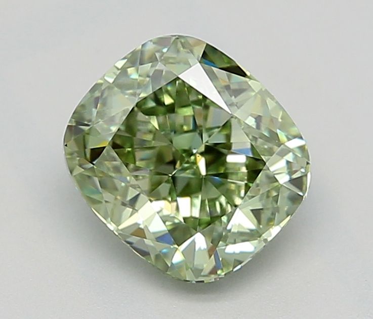1.52 CT Fancy Vivid Green CUSHION MODIFIED