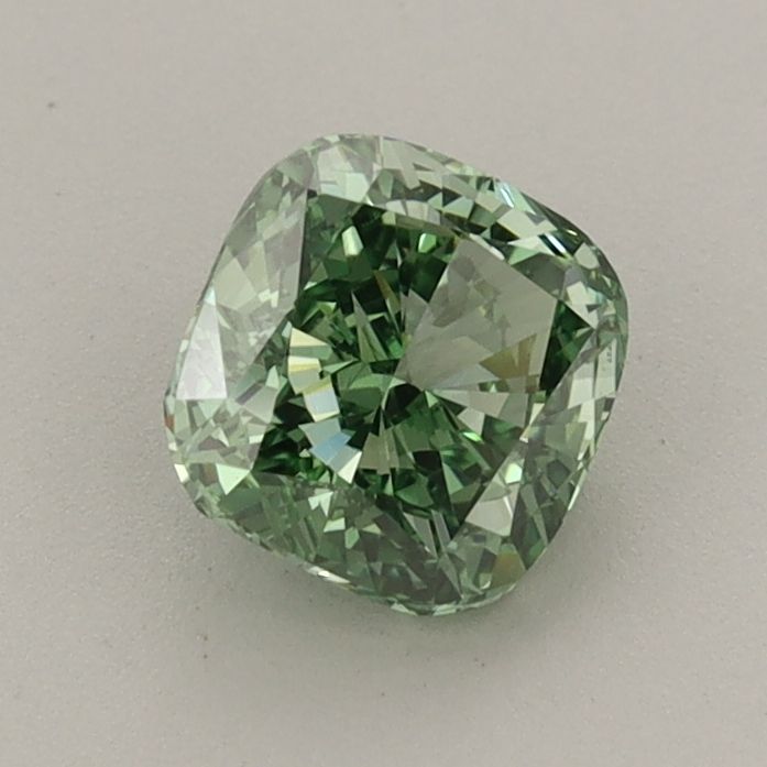 0.9 CT Fancy Vivid Green CUSHION MODIFIED