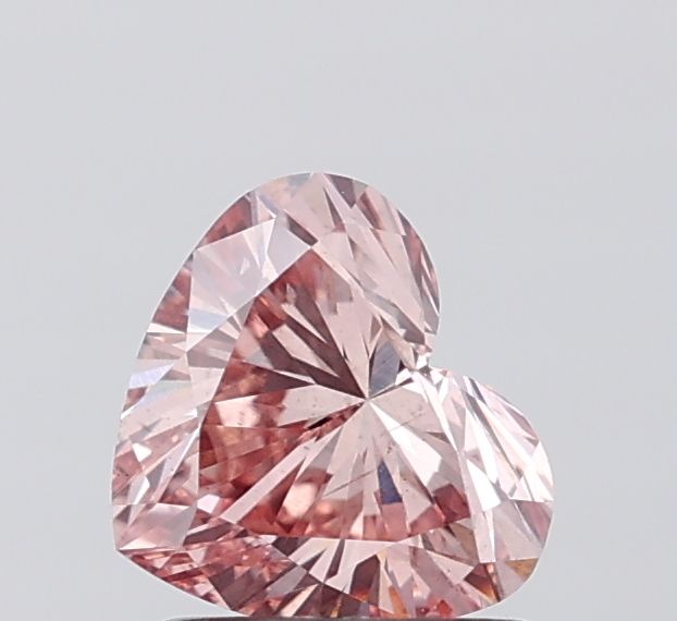 1.02 CT Fancy Intense Brownish Pink HEART
