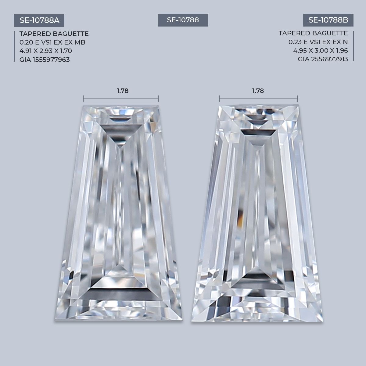 0.2 ct Tapered baguette Diamond