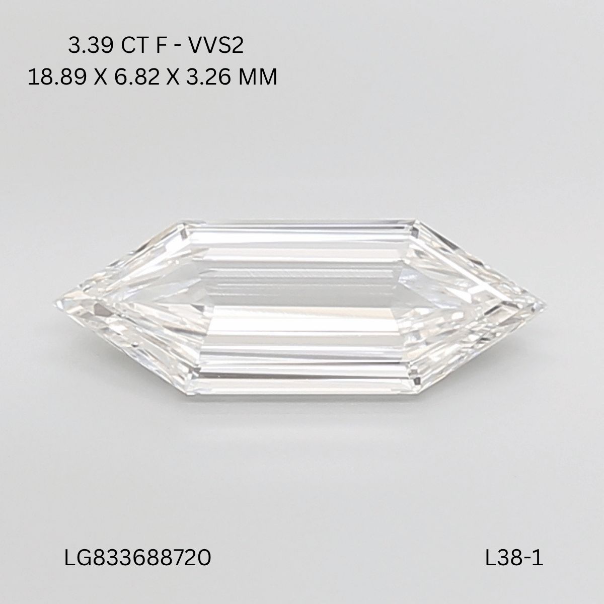 3.39 ct lab-grown Hexagonal Diamond