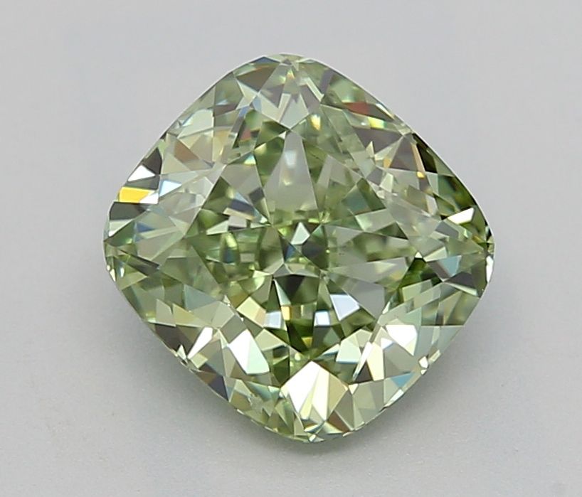 1.51 CT Fancy Vivid Green CUSHION MODIFIED