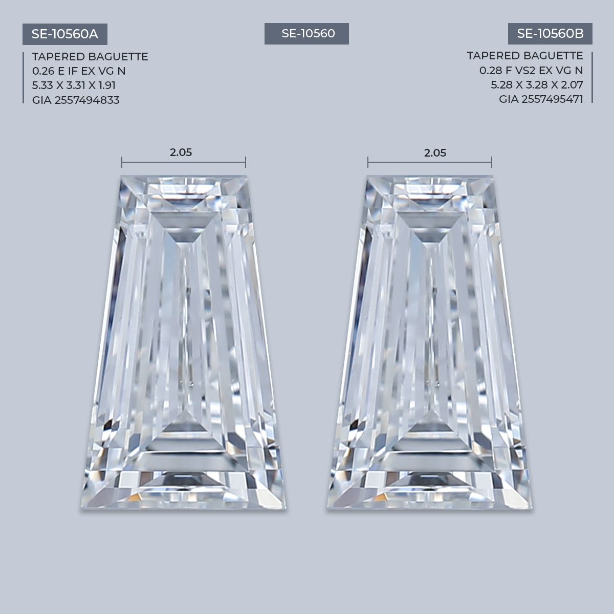 0.26 ct Tapered baguette Diamond