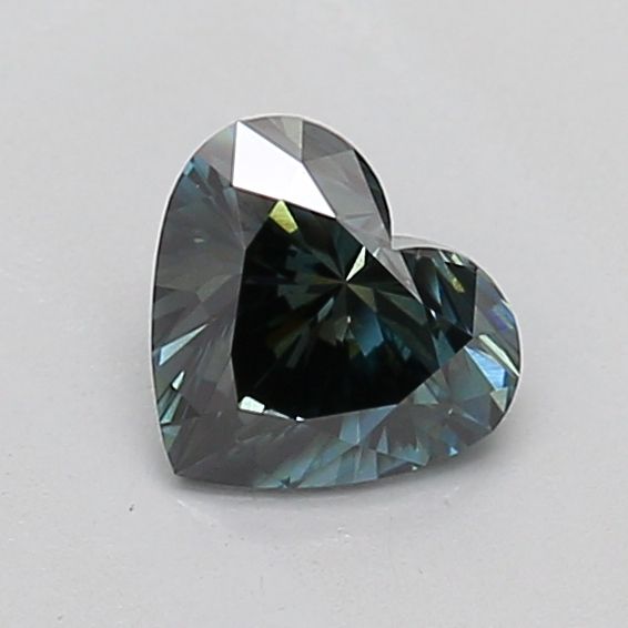 0.55 CT Fancy Deep Blueish Green HEART