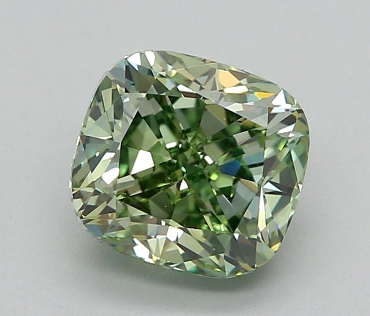 1.51 CT Fancy Vivid Green CUSHION MODIFIED