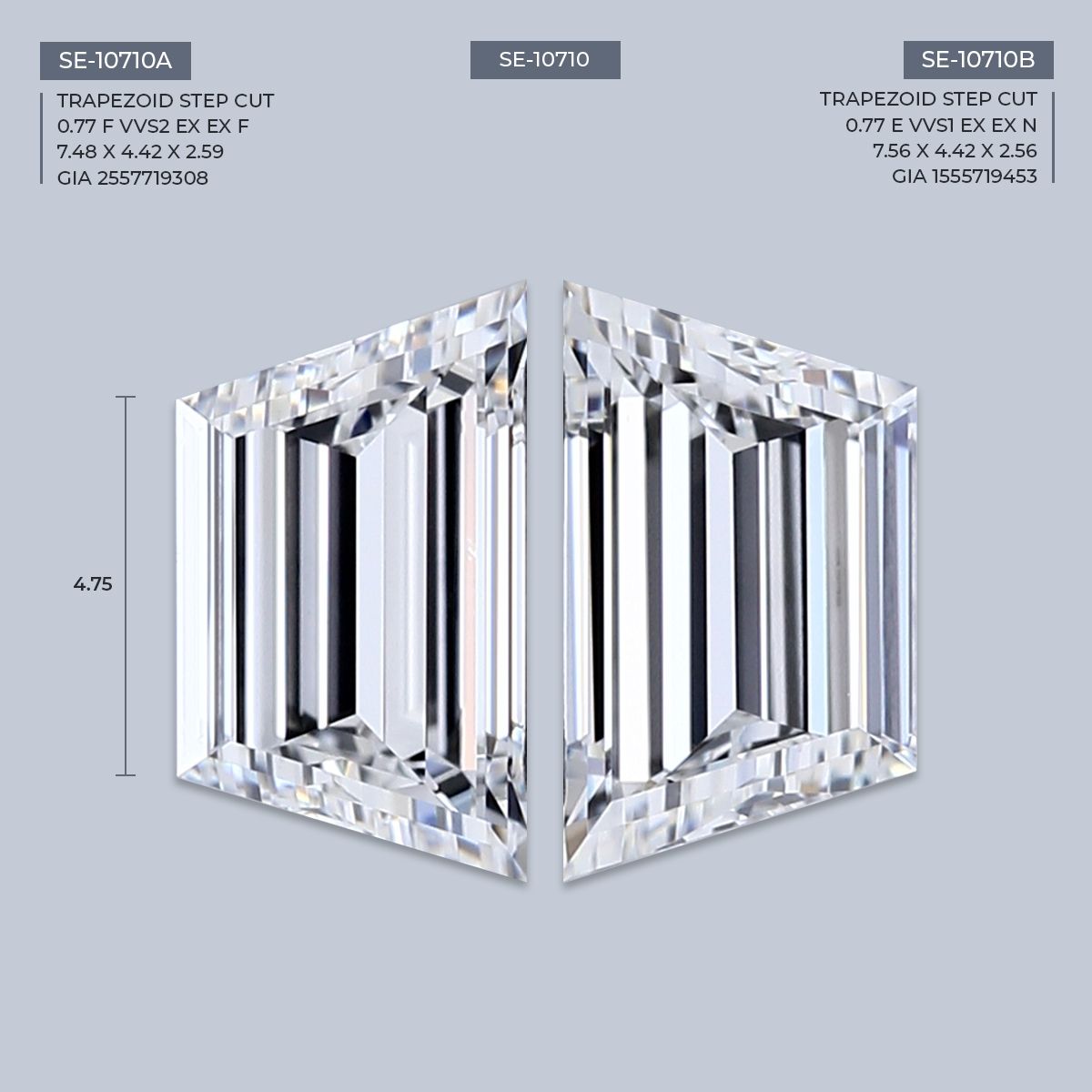 0.77 ct Trapezoid Diamond