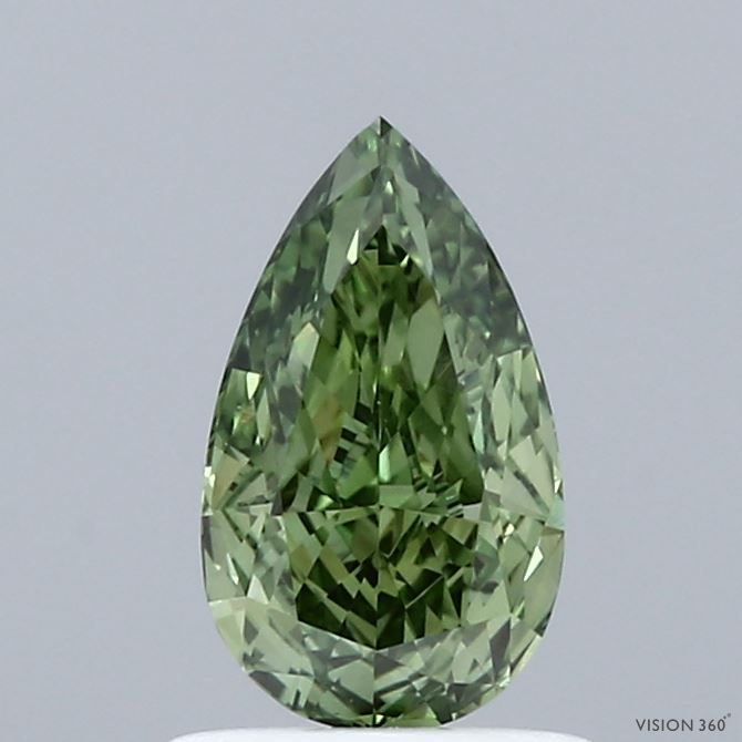 1.02 CT Fancy Vivid Green PEAR