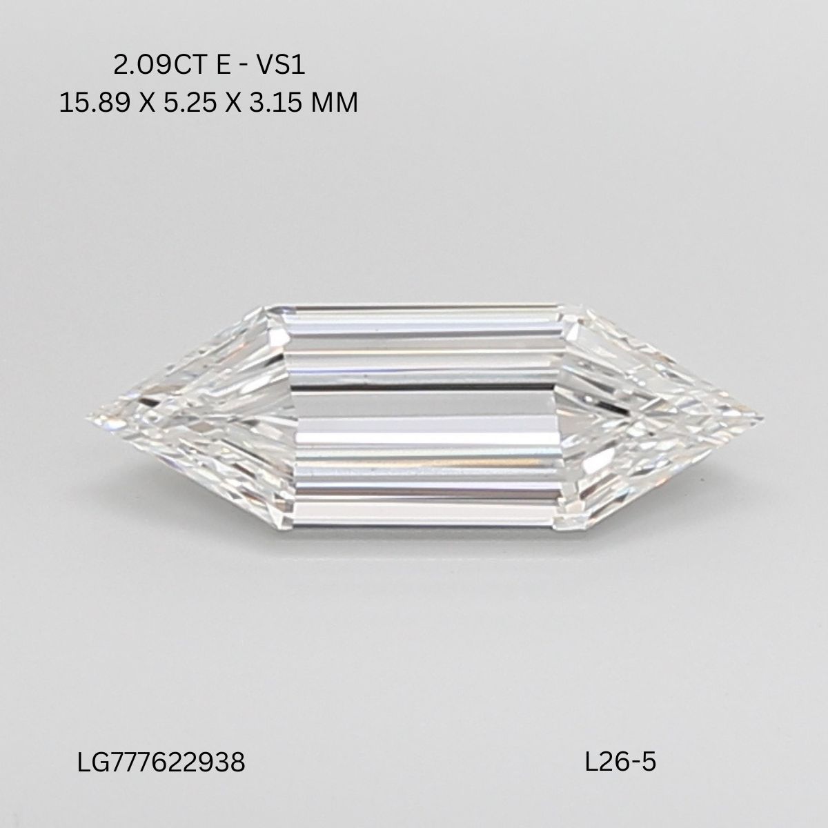 2.09 ct lab-grown Hexagonal Diamond