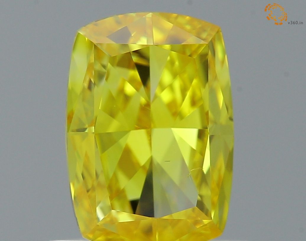 1.01 CT Fancy Vivid Yellow CUSHION MODIFIED