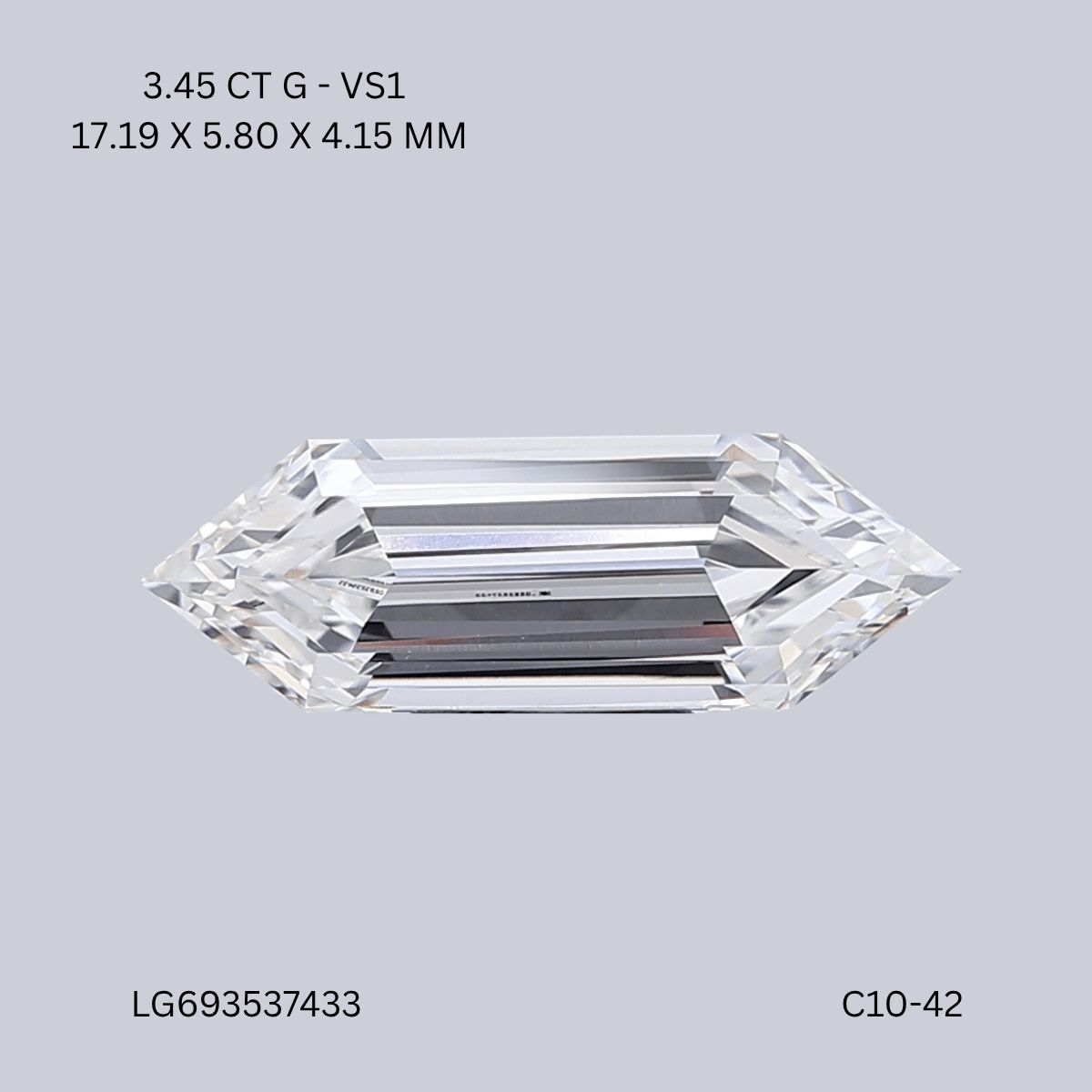 3.45 ct lab-grown Hexagonal Diamond