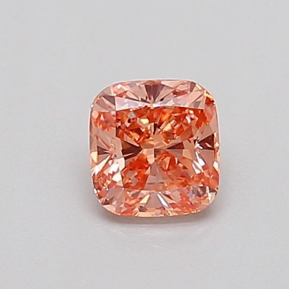 0.42 CT Fancy Intense Pinkish Orange CUSHION MODIFIED
