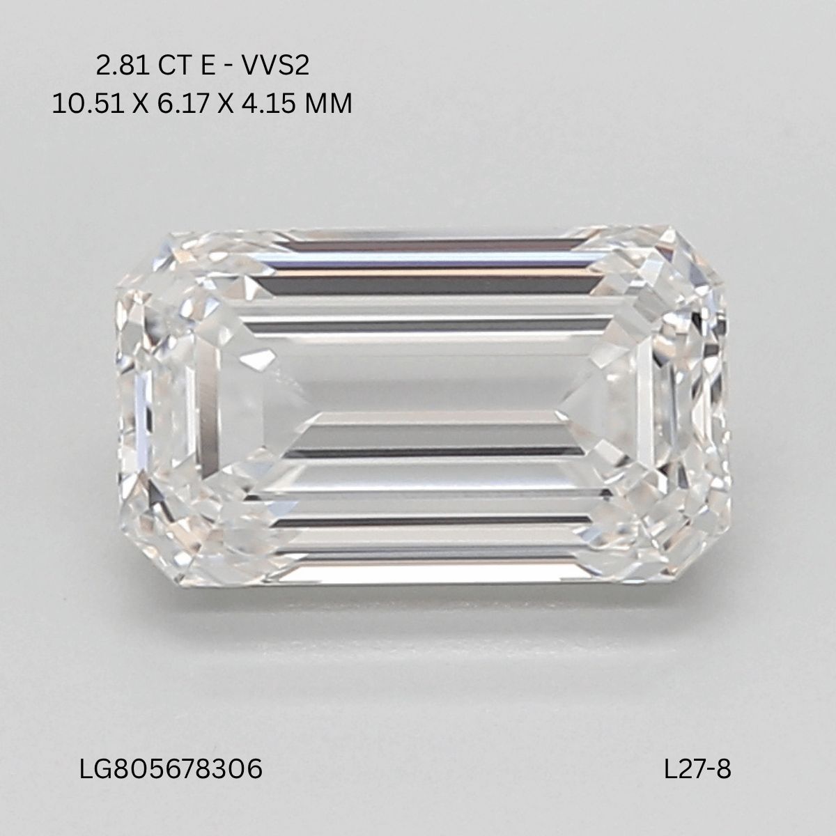 2.81 ct. emerald Lab Grown Diamond front image