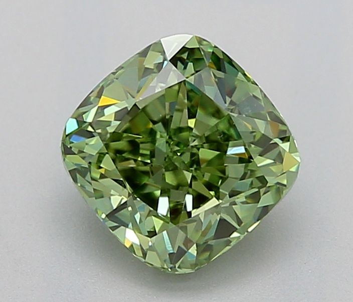 1.01 CT Fancy Vivid Green CUSHION MODIFIED