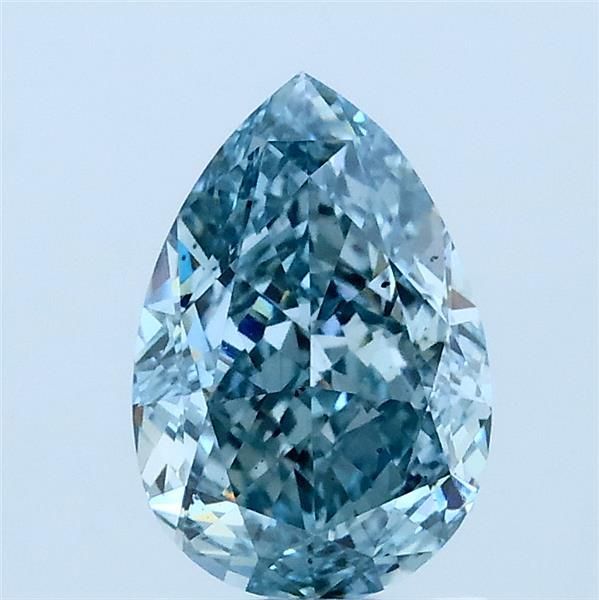 1.33 CT Fancy Intense Greenish Blue PEAR