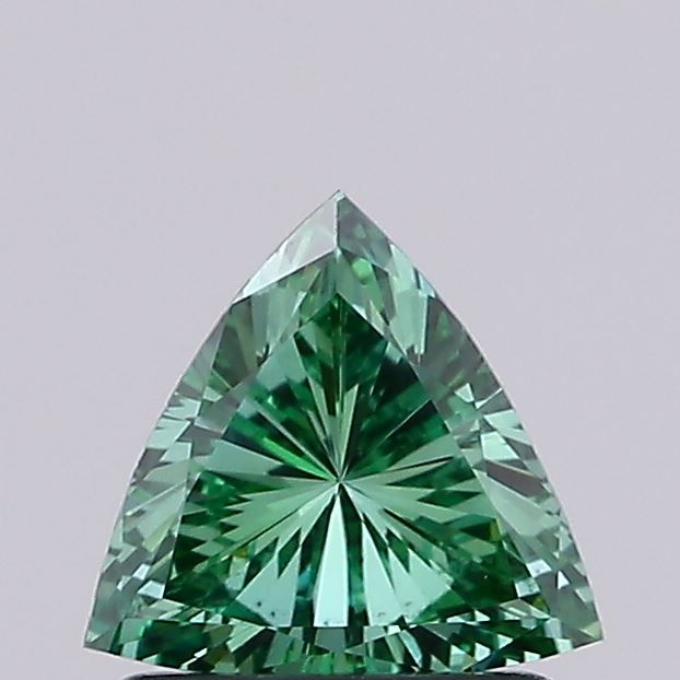 0.65 CT Fancy Vivid Green TRIANGULAR