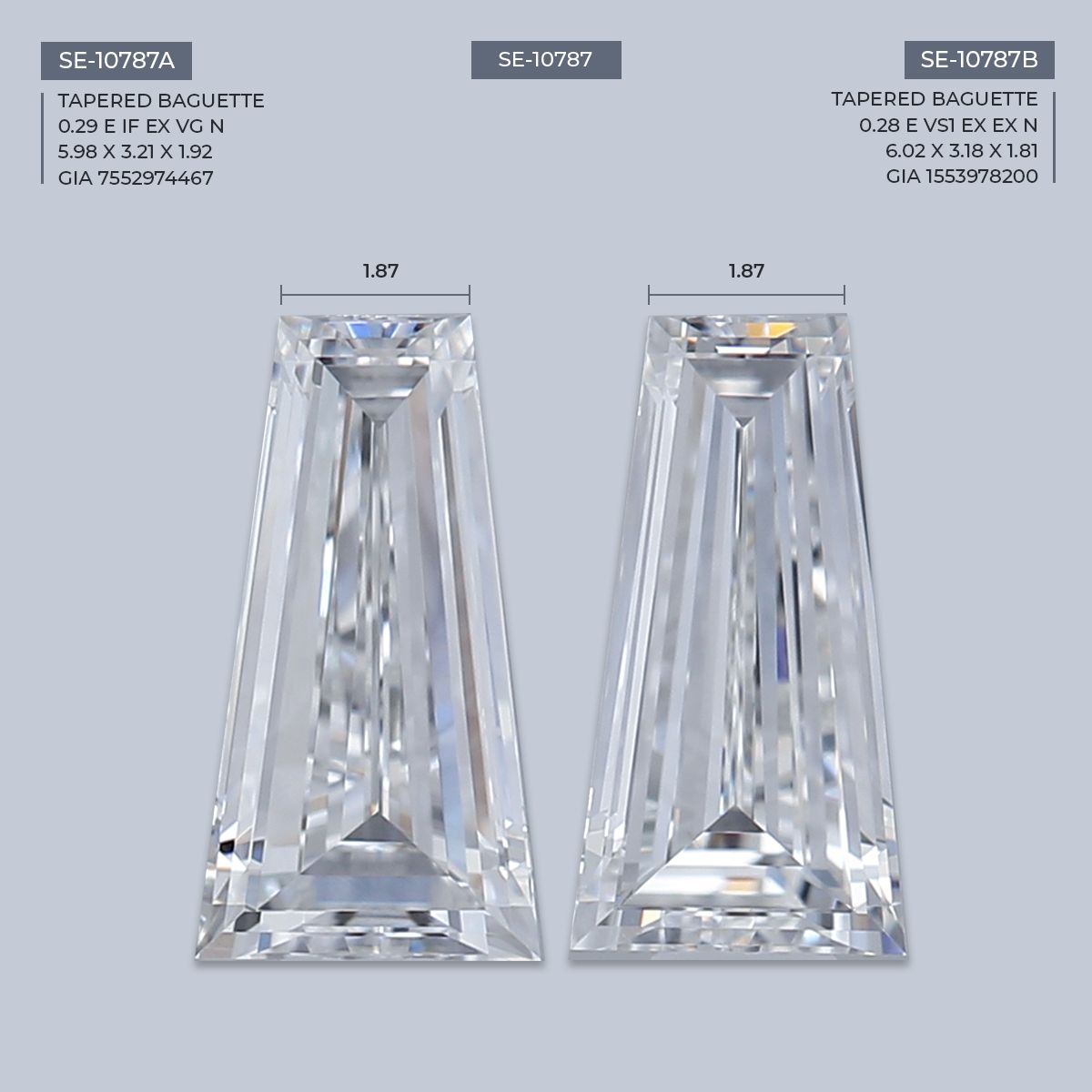 0.28 ct Tapered baguette Diamond