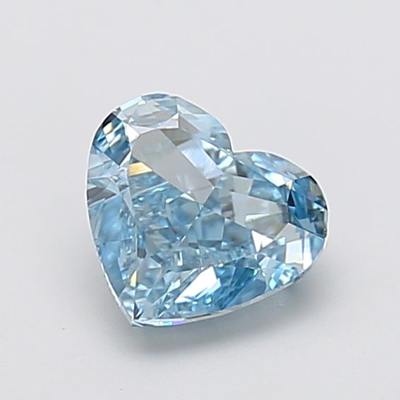 1.59 CT Fancy Vivid Greenish Blue HEART