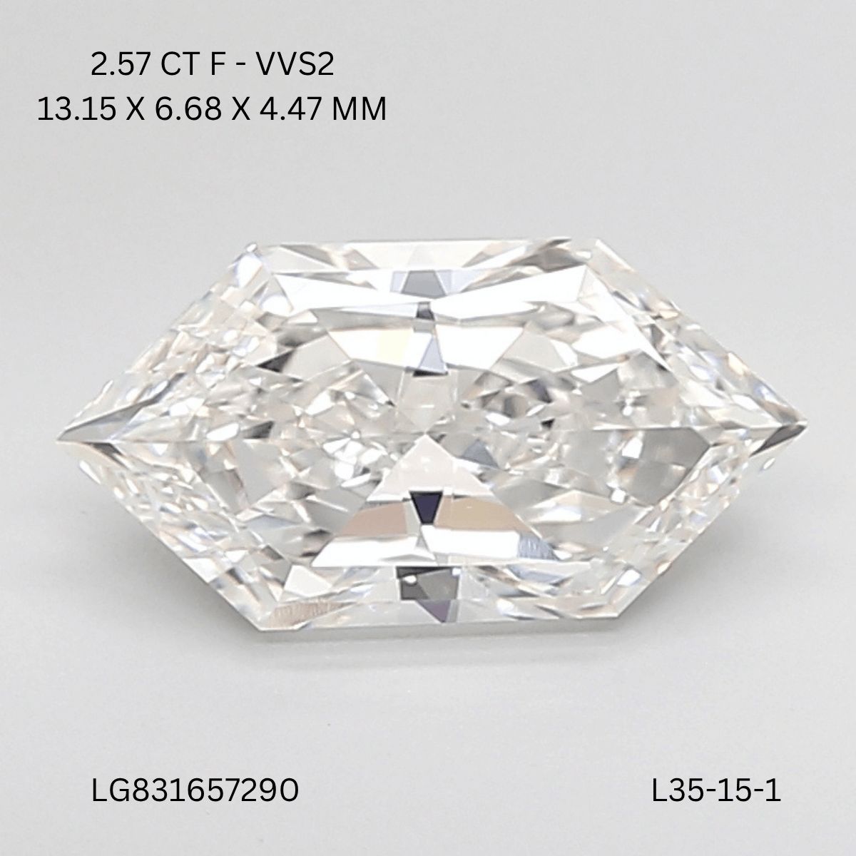 2.57 ct lab-grown Hexagonal Diamond