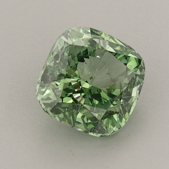 1.02 CT Fancy Vivid Green CUSHION MODIFIED