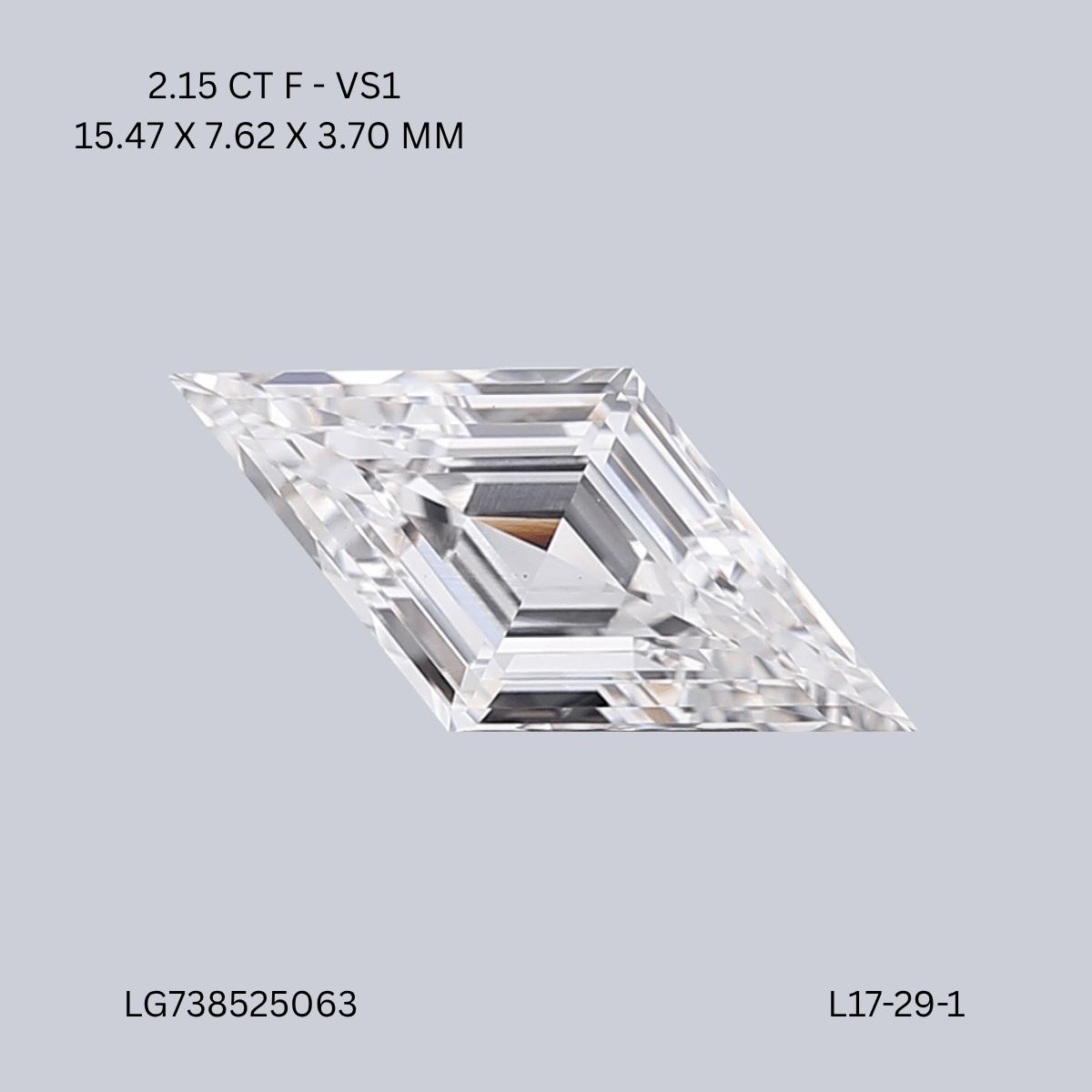 2.15 ct lab-grown Lozenge Diamond