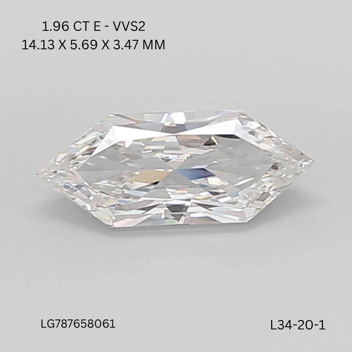 1.96 ct lab-grown Hexagonal Diamond