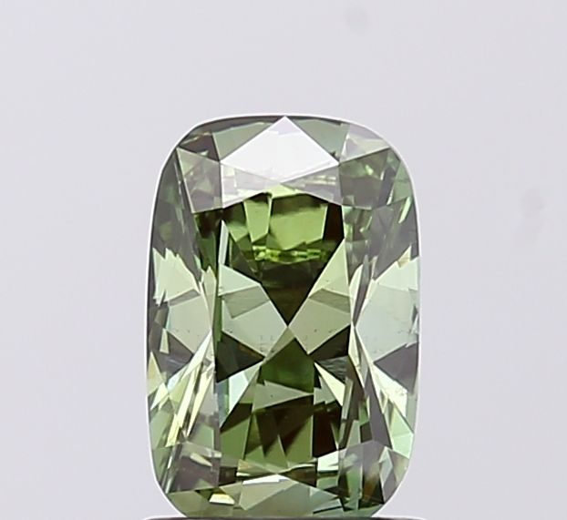 0.98 CT Fancy Vivid Green CUSHION MODIFIED