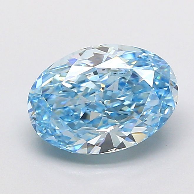 1.53 CT Fancy Vivid Blue OVAL