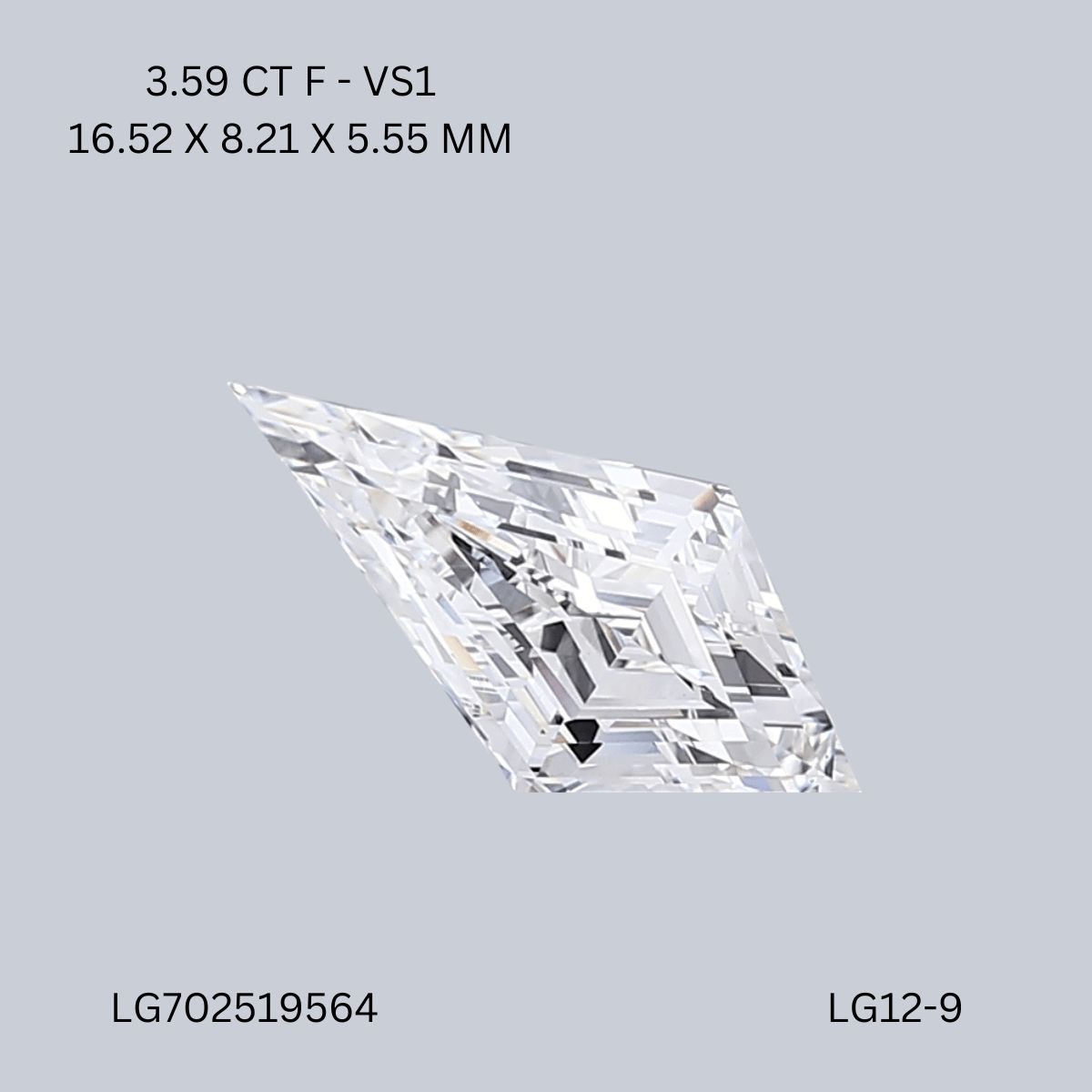 3.59 ct lab-grown Kite Diamond
